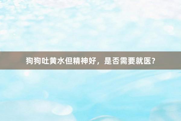 狗狗吐黄水但精神好，是否需要就医？